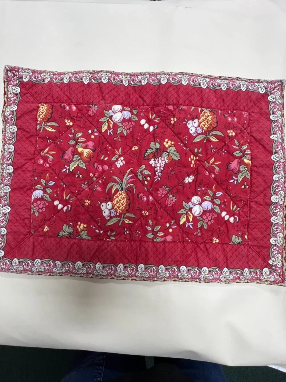 Vintage Pierre deux French country Hand Quilt dining table placement cottagecore
